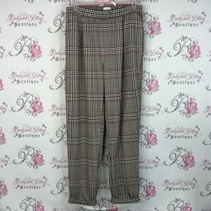 A.C.W. Pants cuffed bottom stripes picnic style Plaid Trousers